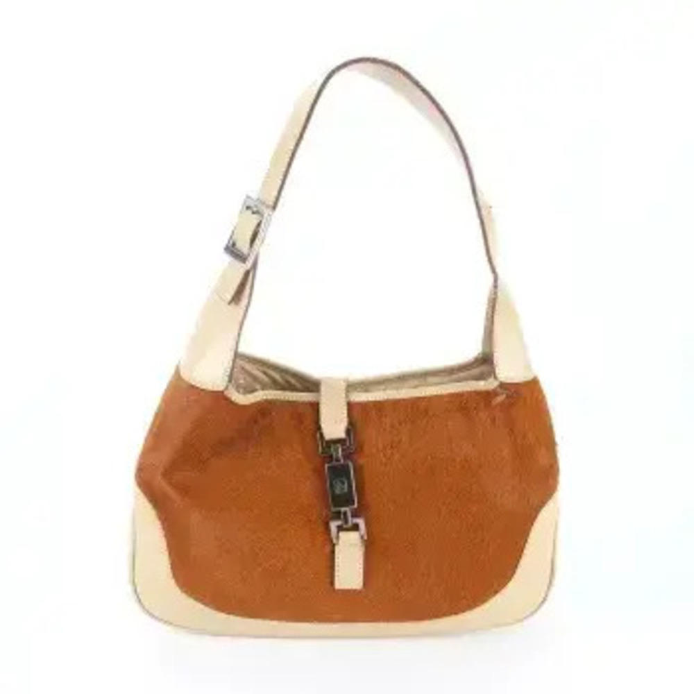 Gucci Jackie Haircalf Leather Hobo Shoulder Bag Shoulder Orange